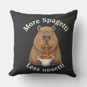Funny Capybara Spaghetti Pun - More Spaghetti Less Cushion