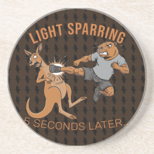 Funny Capybara vs Kangaroo Light Sparring MMA Meme Coaster