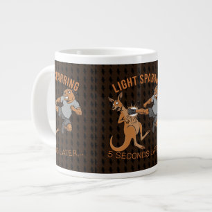 Funny Capybara vs Kangaroo Light Sparring MMA Meme Large Coffee Mug