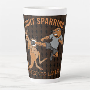 Funny Capybara vs Kangaroo Light Sparring MMA Meme Latte Mug