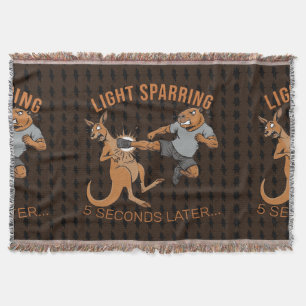 Funny Capybara vs Kangaroo Light Sparring MMA Meme Throw Blanket
