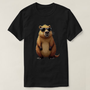 Funny Capybara Wearing Sunglasses T-Shirt