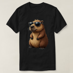 Funny Capybara Wearing Sunglasses T-Shirt