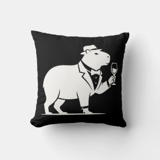 Funny Capybara Wineglass Minimalist Modern Cushion