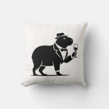 Funny Capybara Wineglass Minimalist Modern