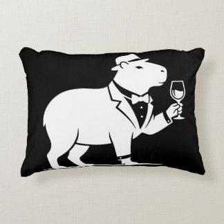 Funny Capybara Wineglass Minimalist Modern Decorative Cushion