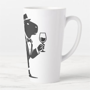 Funny Capybara Wineglass Minimalist Modern Latte Mug