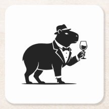 Funny Capybara Wineglass Minimalist Modern
