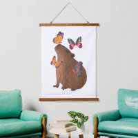 Funny Capybara with Butterfly – Cute Rodent Animal