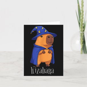 Funny Capybara Wizard Costume Wizabara Graphic Kid Card
