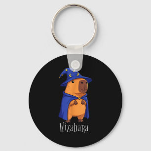 Funny Capybara Wizard Costume Wizabara Graphic Kid Key Ring