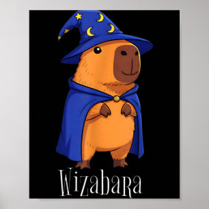 Funny Capybara Wizard Costume Wizabara Graphic Kid Poster