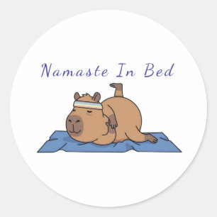 Funny Capybara Yoga Sticker – Namaste In Bed