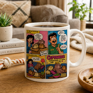 Funny Capybaras Conquerors Of Sofas Comic Coffee Mug