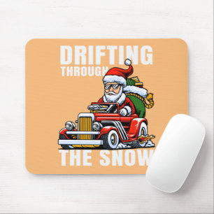 Funny Car Driving Santa as Drifting Through The Mouse Pad
