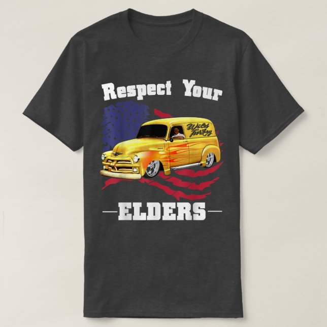 Funny Car Guy - Respect Your Elders Classic Panel  T-Shirt (Design Front)
