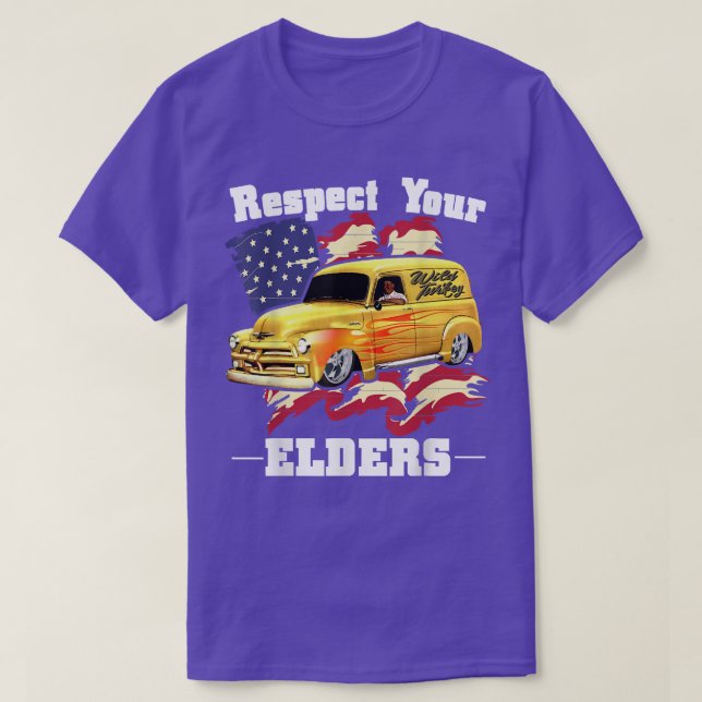 Funny Car Guy - Respect Your Elders Classic Panel  T-Shirt (Design Front)