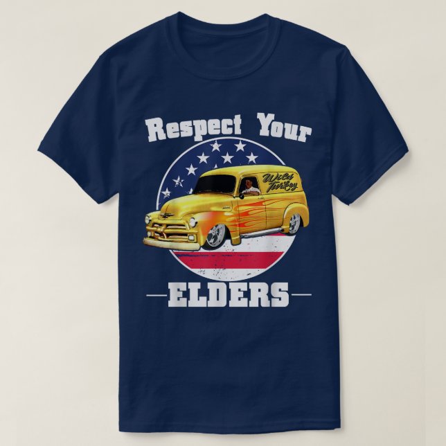 Funny Car Guy - Respect Your Elders Classic Panel  T-Shirt (Design Front)