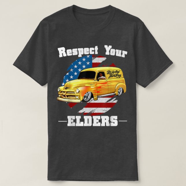 Funny Car Guy - Respect Your Elders Classic Panel  T-Shirt (Design Front)