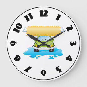 Funny Car In A Car Wash Clock