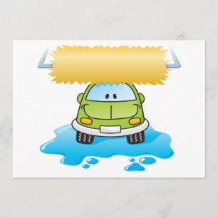 Funny Car In A Car Wash Invitations