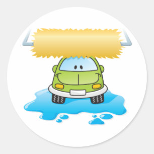 Funny Car In A Car Wash Stickers