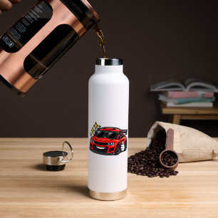 Funny Car Lover Red Car Insulated Water Bottle