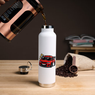 Funny Car Lover Red Car Insulated Water Bottle