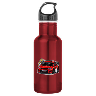 Funny Car Lover Red Car Steel Water Bottle