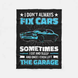 Funny Car Mechanic Design For Men Automobile Mecha Fleece Blanket