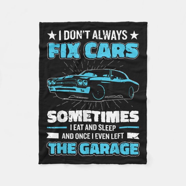 Funny Car Mechanic Design For Men Automobile Mecha Fleece Blanket (Front)