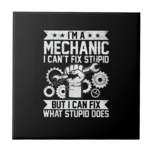 Funny Car Mechanic Engineer Men Women Kids Auto Me Ceramic Tile