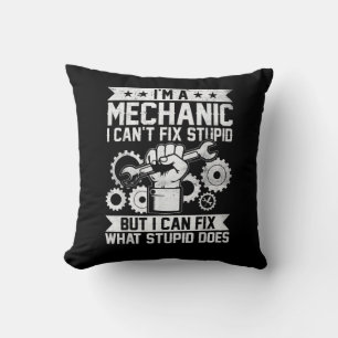 Funny Car Mechanic Engineer Men Women Kids Auto Me Cushion