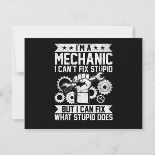 Funny Car Mechanic Engineer Men Women Kids Auto Me Holiday Card