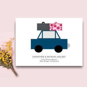 Funny Car New Home Address Announcement  Postcard