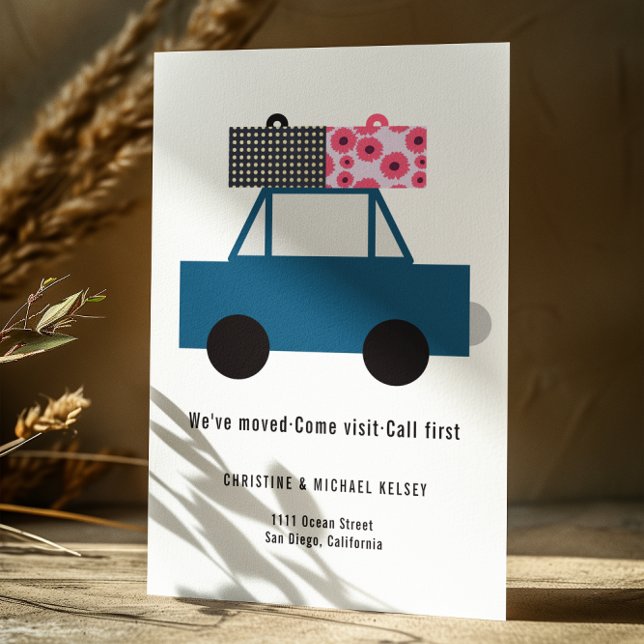 Funny Car New Home Moving Flat Announcement Card (Creator Uploaded)