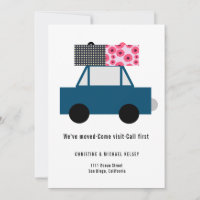 Funny Car New Home Moving Flat Announcement Card