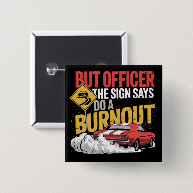 Funny Car Racing Burnout Drag Racing Muscle Car  15 Cm Square Badge (Front & Back)