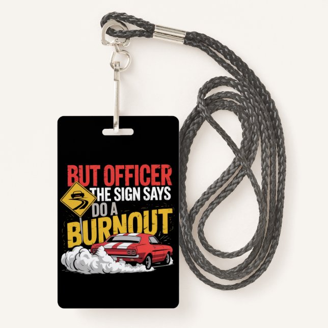 Funny Car Racing Burnout Drag Racing Muscle Car  ID Badge (Front with Lanyard)