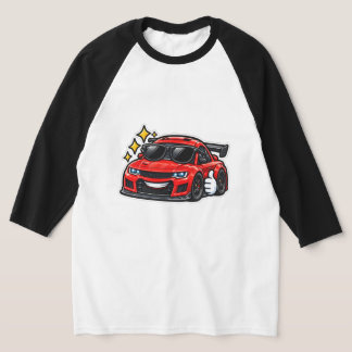 Funny Car Raglan T-Shirt | Cool Redcar