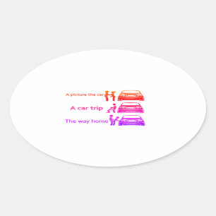 Funny Car Ride Sign Oval Sticker