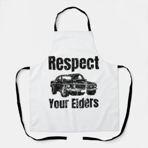 Funny Car - Vintage Respect Your Elders Classic Mu Apron