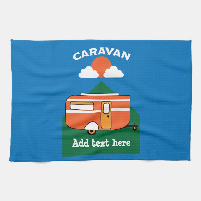 Funny Caravan Accessories Camping Caravaner Tea Towel (Horizontal)