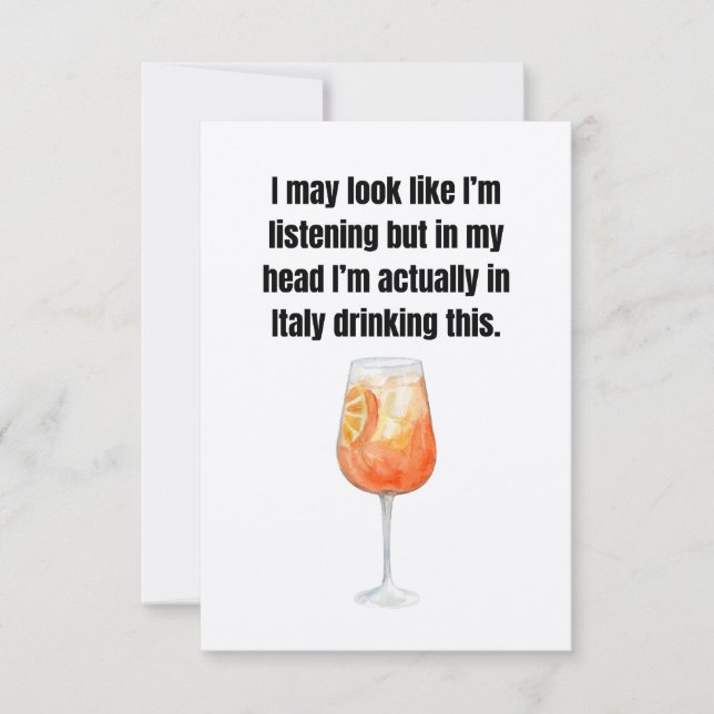 Funny card for Italy/Holiday/Cocktail lovers (Front)