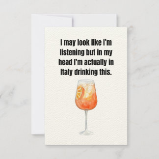 Funny card for Italy/Holiday/Cocktail lovers