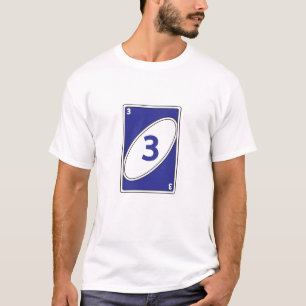 Funny Card Game T-Shirt   Blue Number 3 Card