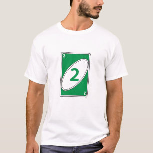 Funny Card Game T-Shirt Green Number 2 Card