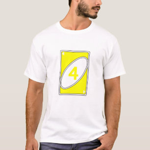 Funny Card Game T-Shirt   Yellow Number 4 Card