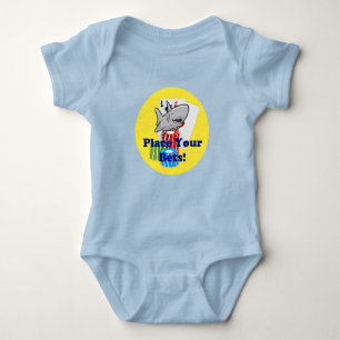 Funny Card Shark Gambling Cartoon with Poker Chips Baby Bodysuit