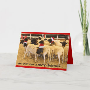 Funny Card, Wish Ewe Merry Xmas, Happy Gnu Year! Holiday Card